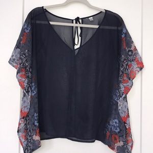Blue Floral Kimono Top